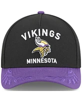 New Era Big Boys and Girls Black/Purple Minnesota Vikings 2025 Nfl Draft 9FORTY A-Frame M-Crown Adjustable Hat