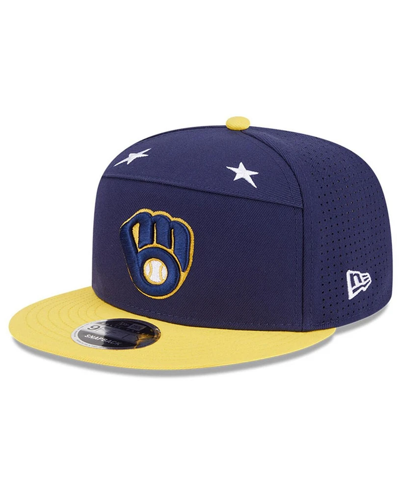New Era Men's Navy/Gold Milwaukee Brewers 2025 Mlb All-Star Game Side Patch 9FIFTY Snapback Hat