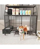 Streamdale Furniture Large Pet Cage with Storage - Black/Gray