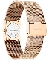 Calvin Klein Women's Ck Pulse Rose Gold Tone Stainless Steel Mesh Bracelet Watch 21.5mm