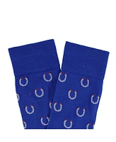 Trafalgar Men's Lucky Horseshoe Over The Calf Pima Cotton Novelty Dress Sock (1 Pair)