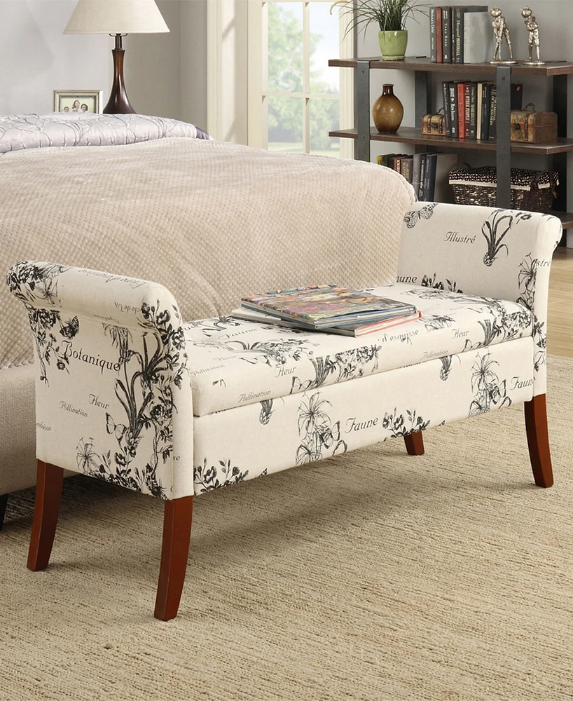 Convenience Concepts 51.5" Print Canvas Garbo Storage Bench