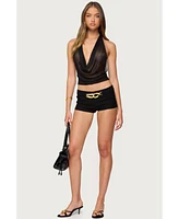 Edikted Women's Hook Belt Micro Shorts