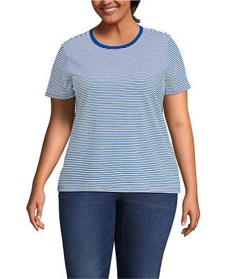 Lands' End Plus Relaxed Supima Cotton Crew Neck T-Shirt
