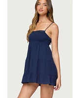 Edikted Women's Calley Scrunchy Tiered Mini Dress