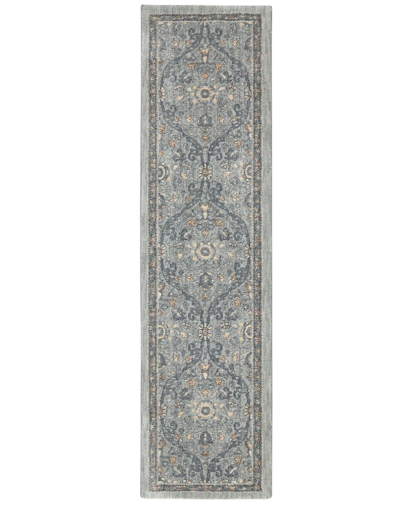 Closeout! Karastan Euphoria Galway Willow Grey 2'4" x 7'10" Runner Rug