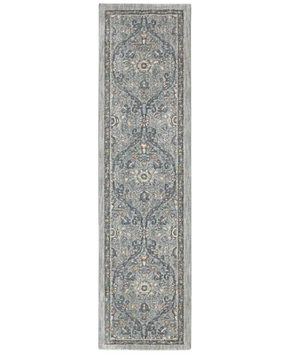 Closeout! Karastan Euphoria Galway Willow Grey 2'4" x 7'10" Runner Rug