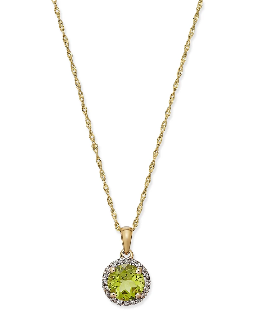 Blue Topaz (1-1/2 ct. t.w.) and Diamond Accent Pendant Necklace 14k White Gold (Also available Mystic Topaz, Citrine & Garnet)