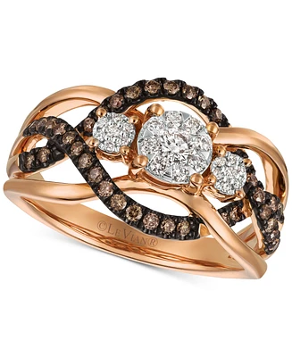 Le Vian Chocolatier Diamond Ring (3/8 ct. t.w.) 14k Rose Gold (Also Available Two-Tone White & Yellow or Gold)