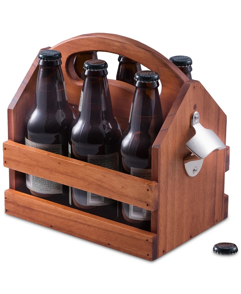 Bey-Berk 6-Pack Wooden Caddy