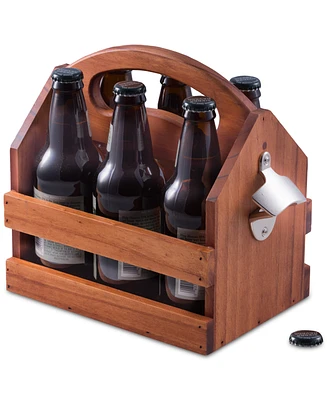 Bey-Berk 6-Pack Wooden Caddy