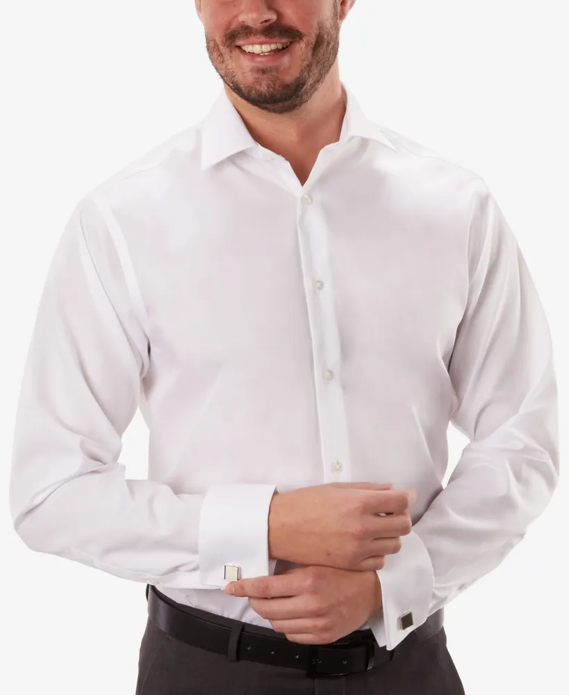 Calvin Klein Steel Men's Regular Fit Non-Iron Performance French Cuff Dress Shirt