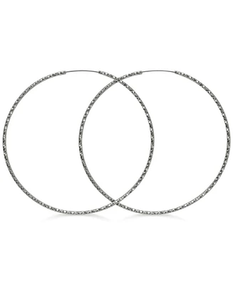 Guess Textured 3" Extra-Large Hoop Earrings