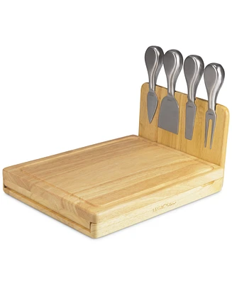 Toscana by Picnic Time Asiago Rubberwood Cheese Board & Tools Set
