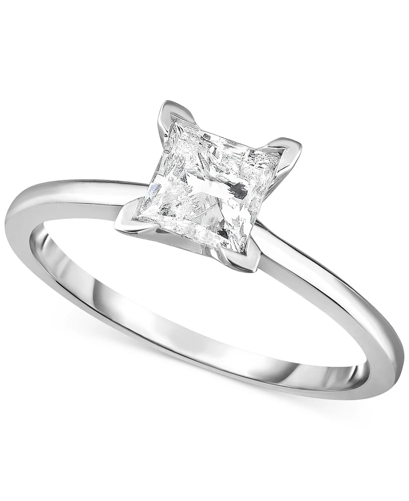 Diamond (1 ct. t.w.) Princess Engagement Ring 14k White, Yellow or Rose Gold