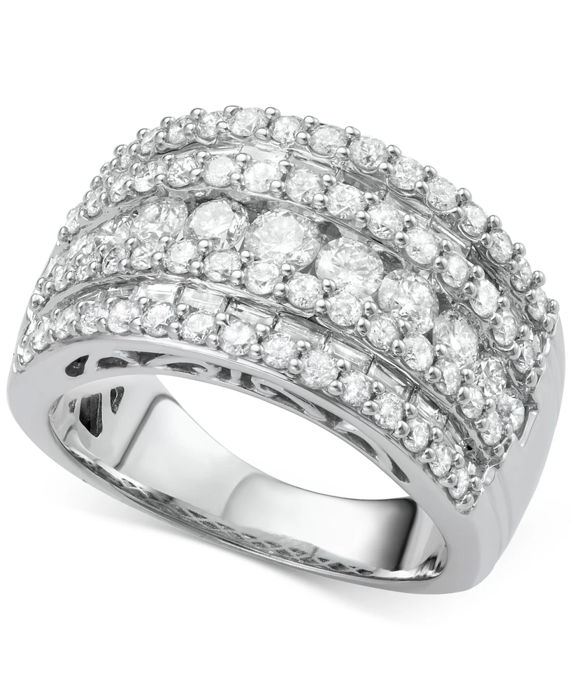 Five-Row Diamond Band (3 ct. t.w.) 14k White, Yellow or Rose Gold