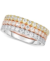 Arabella 3-Pc. Set Tri-Tone Cubic Zirconia Stacking Bands