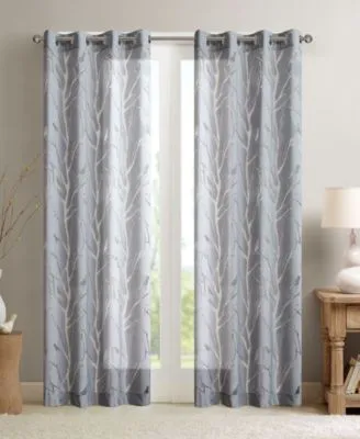 Madison Park Averil Bird Grommet Top Sheer Window Panels