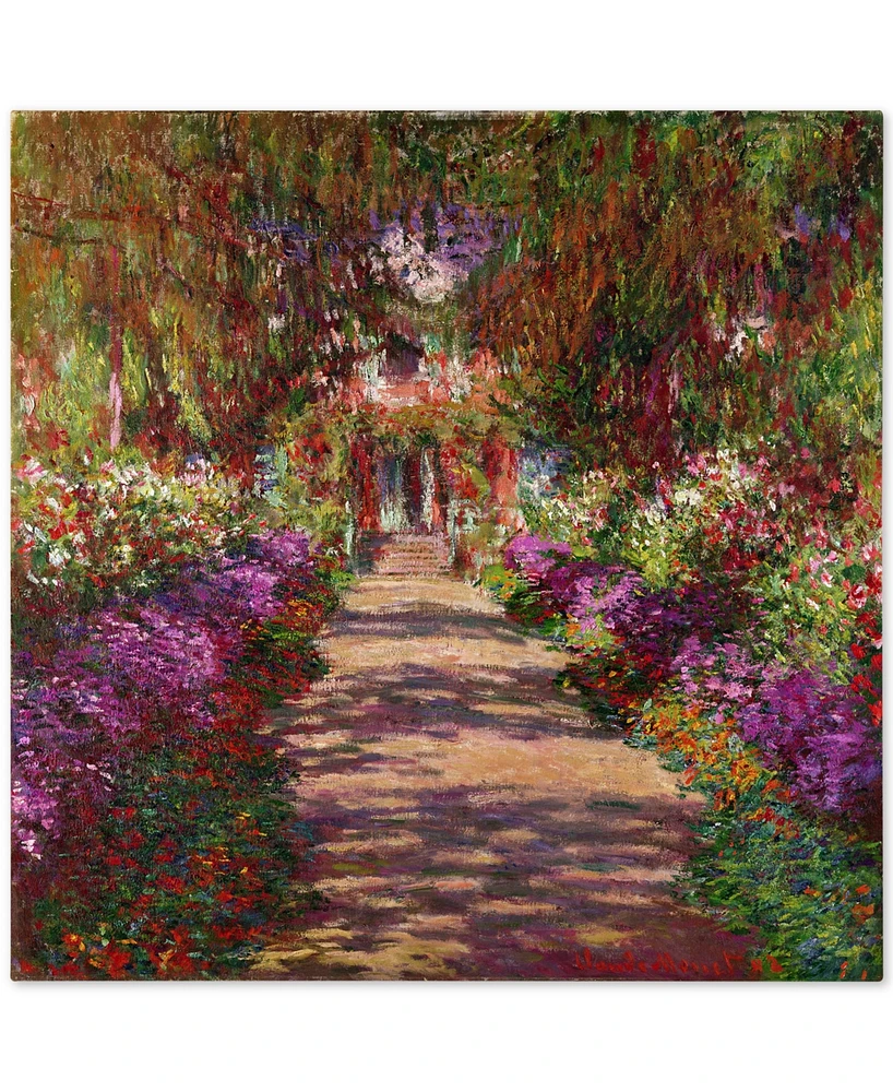 Claude Monet 'A Pathway in Monet's Garden' 35" x 35" Canvas Wall Art