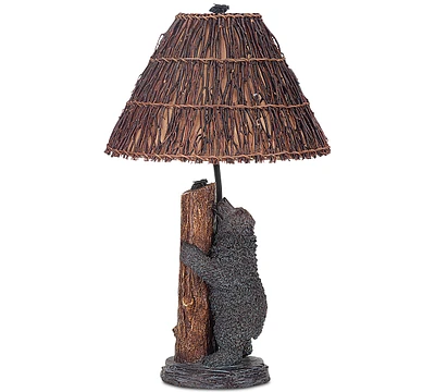 Cal Lighting Resin Bear Honey Bee Table Lamp