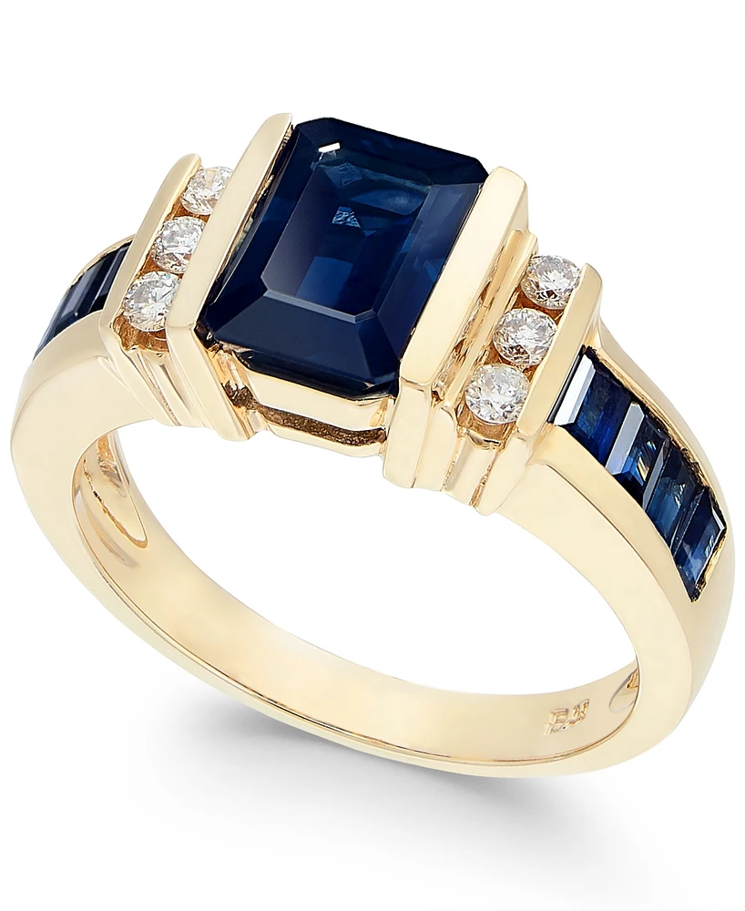 Effy Sapphire (2-1/4 ct. t.w.) and Diamond (1/6 Ring 14k Gold (Also Available Emerald)