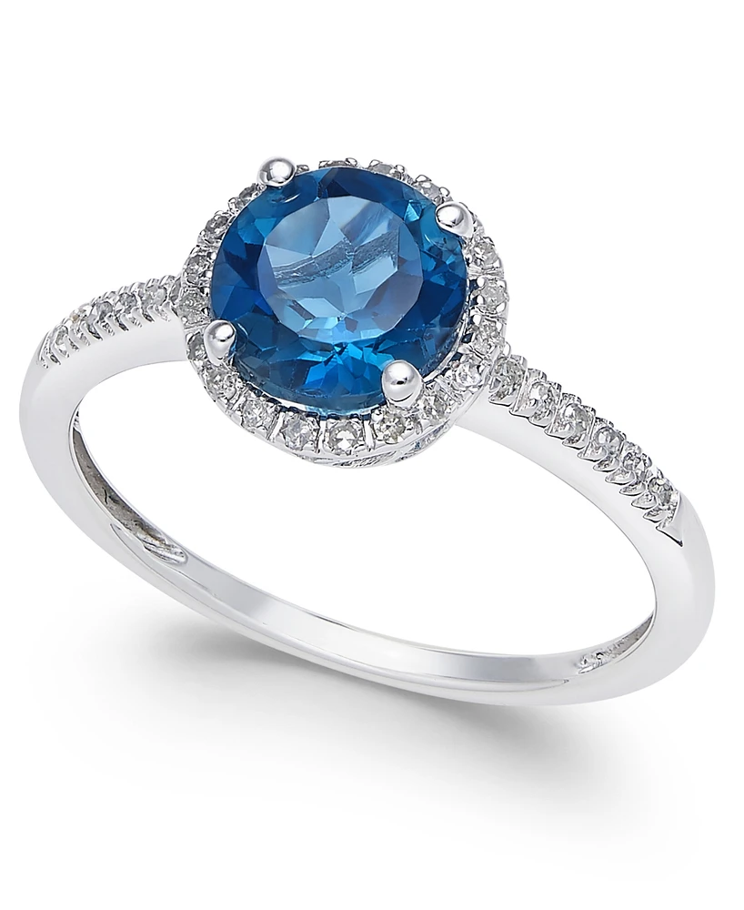 Amethyst (1-1/6 ct. t.w.) and Diamond (1/8 Ring 14k Gold
