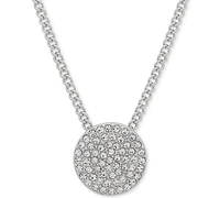 Dkny Pave Disc 19" Pendant Necklace