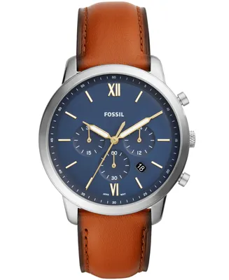Fossil Men's Neutra Chronograph Brown Leather Strap Watch 44mm
