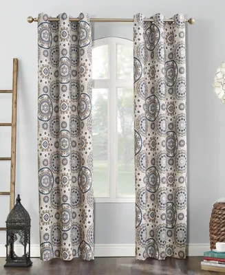 Nepal Global Medallion Print Blackout Grommet Curtain Panel
