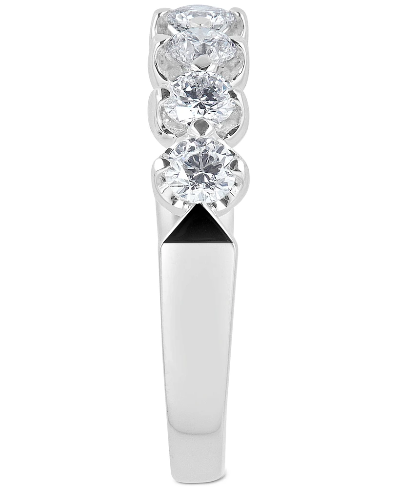 Certified Diamond Scalloped Ring (1 ct. t.w.) 14k White Gold