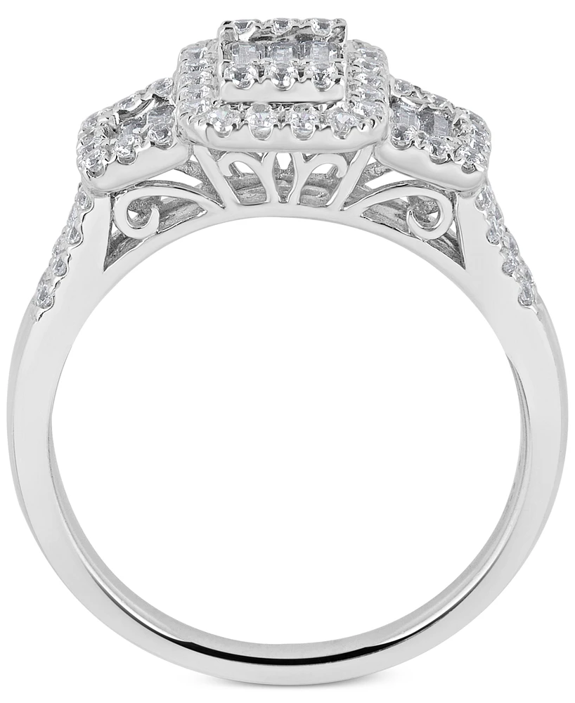 Diamond Baguette Engagement Ring (3/4 ct. t.w.) in 14k White Gold