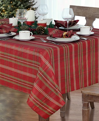 Elrene Shimmering Plaid 60" x 84" Tablecloth