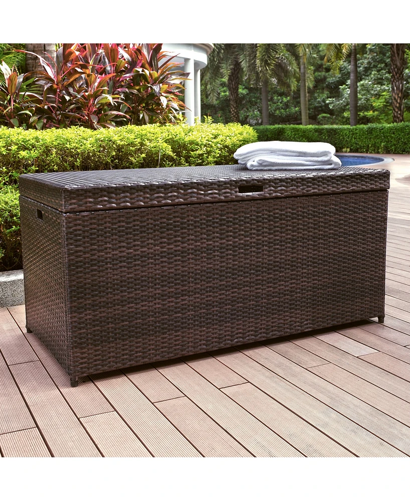 Palm Harbor Outdoor Wicker Storage Bin