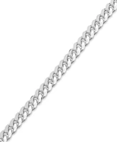 Men's Solid Cuban Link 22" Chain Necklace in Sterling Silver