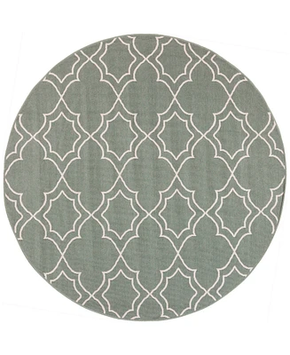 Closeout! Livabliss Alfresco Alf-9589 Sage 5'3" Round Area Rug, Indoor/Outdoor