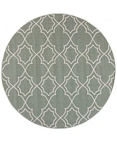 Closeout! Livabliss Alfresco Alf-9589 Sage 5'3" Round Area Rug, Indoor/Outdoor