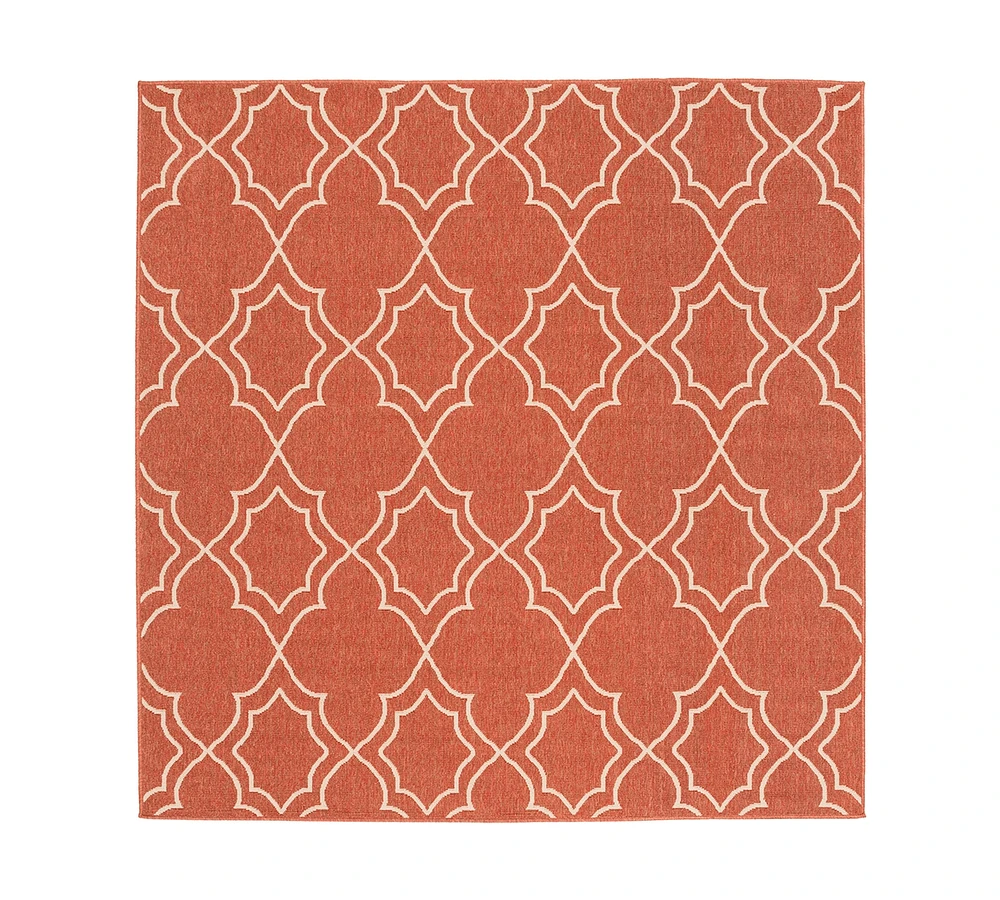 Closeout! Livabliss Alfresco Alf-9591 Rust 7'3" Square Area Rug, Indoor/Outdoor
