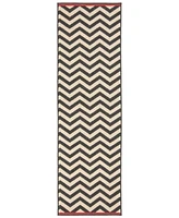 Closeout! Livabliss Alfresco Alf-9646 Black 2'3" x 11'9" Runner Area Rug, Indoor/Outdoor