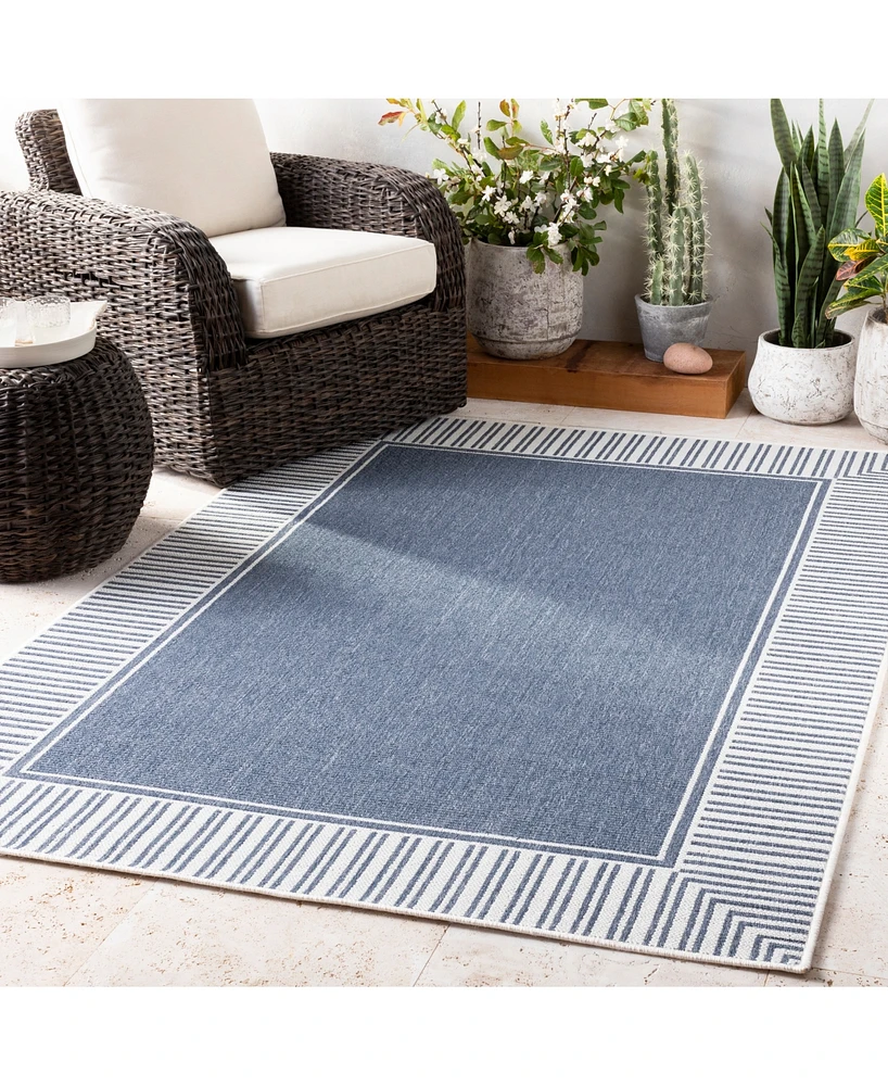 Livabliss Alfresco Alf-9682 Charcoal 5'3" Round Area Rug, Indoor/Outdoor