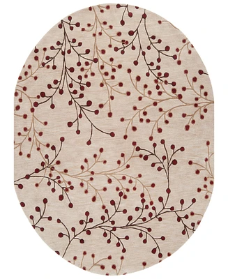 Livabliss Athena Ath-5053 Burgundy 6' x 9' Oval Area Rug