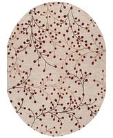 Livabliss Athena Ath-5053 Burgundy 6' x 9' Oval Area Rug