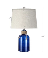 Jonathan Y Azure Glass Bottle Led Table Lamp