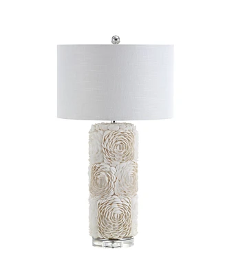 Jonathan Y Rosette Seashell, Resin, Crystal Led Table Lamp
