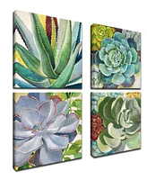 Ready2HangArt 'Botanical Bliss' 4 Piece Floral Canvas Wall Art Set, 24x24"