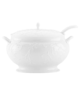 Lenox Serveware, Opal Innocence Carved Covered Soup Tureen with Ladle