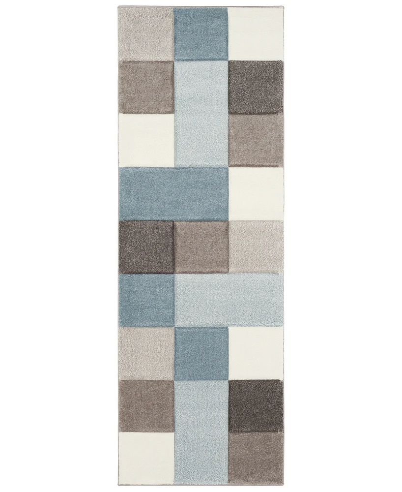 Livabliss Santa Monica Sac-2300 Aqua 2'7" x 7'6" Runner Area Rug