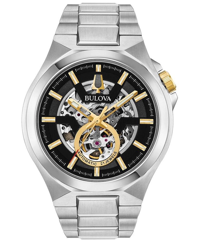 Bulova Men's Automatic Maquina Stainless Steel Bracelet Watch 46mm