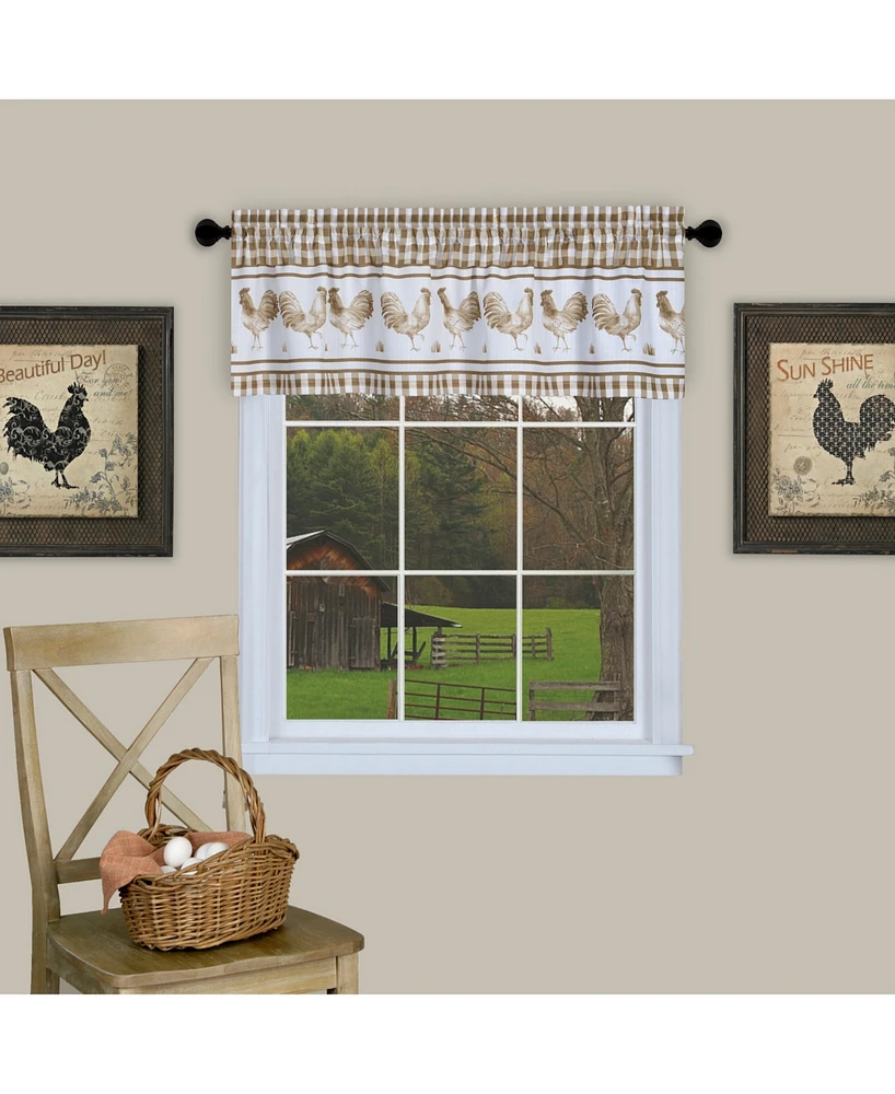 Achim Barnyard Gingham Kitchen Window Valance, 58" x 14"