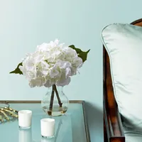 Nearly Natural Blooming Hydrangea w/ Vase Arrangement