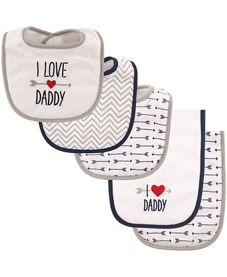 Luvable Friends Baby Boy Bib and Burp Cloth Set 5pk, Mommy